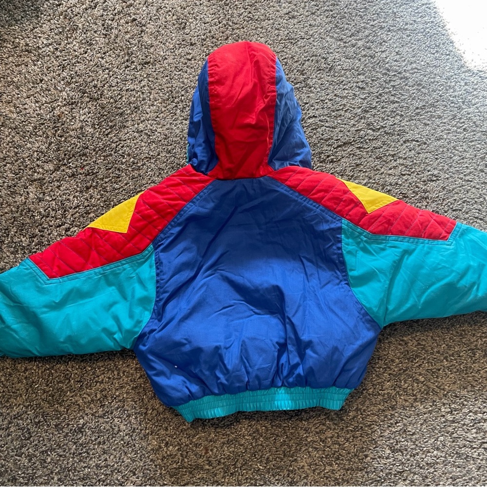 Vintage 90s colorblock Puffer Jacket - Picture 4 of 4